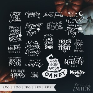 Mega Halloween Bundle SVG PNG | Funny Here for the Boos Shirt EPS | Hocus Pocus Sign