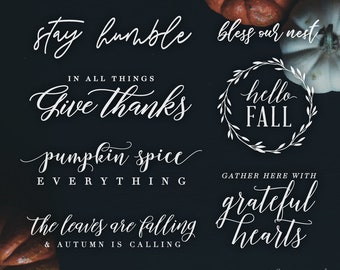 Fall Decor Bundle SVG | Thanksgiving Signs | Cut File for Cricut | Give Thanks