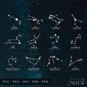 Sternzeichen SVG Bundle | Sternbild Zeichen | Astrologie | Horoskop Datei für Cricut
