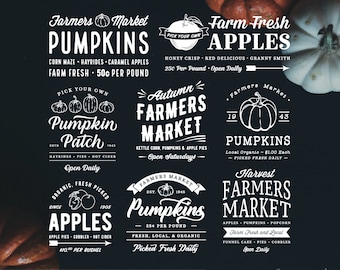Fall Farmers Market Pumpkin SVG Sign | Farmhouse EPS PNG | Cut File for Cricut