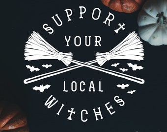 Zabawna koszulka na Halloween dla lokalnych czarownic SVG PNG EPS