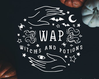 Zabawne WAP SVG Wiedźmy i Mikstury PNG | Halloween Witch Shirt Mask