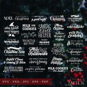 Winter SVG Bundle | Farm Fresh Cut Christmas Trees Sign PNG EPS | Mrs Claus Gingerbread Bakery