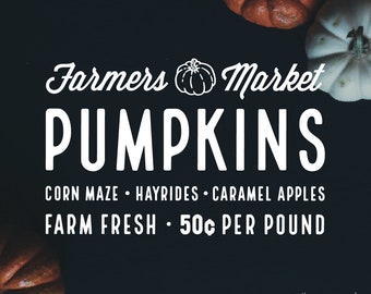 Fall Farmers Market Pumpkins SVG / Pumpkin Patch EPS PNG / Thanksgiving Decor / Cut File per Cricut