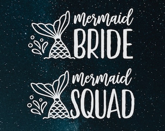 Mermaid Bride Bachelorette SVG Bundle | Funny Mermaid Squad Shirts | Beach Bachelorette