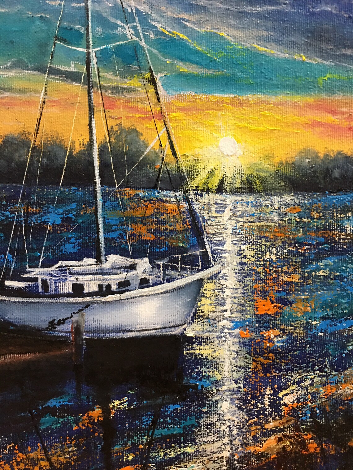 painting of yacht