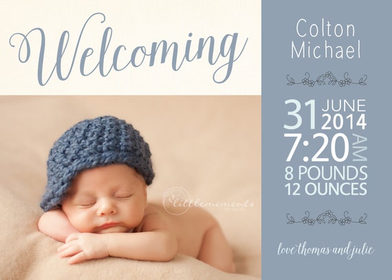 Warm Welcome Baby Announcement | Etsy