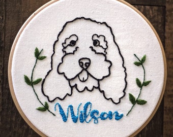 Embroidered Pet Portrait Hoop