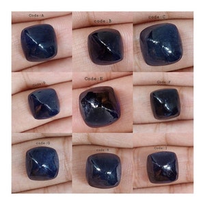 Natuurlijke kostbare blauwe saffier cabochon/blauwe saffier vierkante edelsteen/vierkante vorm/gladde saffier/platte achterkant/losse edelsteen/blauwe saffier