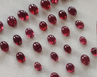 2 Pieces/ Ruby/Ruby Cabochon/Open Red Color/Calibrated/MM Size/Perfect Making/Lead Filled Ruby Africa/July Birthstone/Jewelry Making Stone
