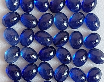 5x7 Mm Natural Blue Sapphire Cabochon/Blue Sapphire Gemstone/African Sapphire/Oval Shape Sapphire/Flat Back Loose Gemstone/(00355)