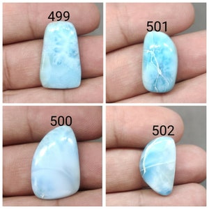 Natürlicher Larimar Cabochon / Delphin Stein / Blauer Pektolith / Atlantis Stein / Ausgefallene Form / Flacher Rücken Stein / Dominikanische Republik Larimar / Larimar kristall
