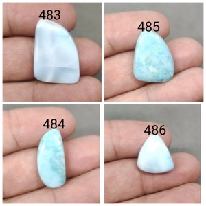 Natürlicher Larimar Cabochon / Delphin Stein / Blauer Pektolith / Atlantis Stein / Ausgefallene Form / Flacher Rücken Stein / Dominikanische Republik Larimar / Larimar kristall