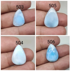 Cabochon de Larimar naturel/Pierre dauphin/Pectolite bleue/Pierre de l'Atlantide/Forme poire/Pierre à dos plat/Larimar de la République dominicaine/Cristal de Larimar