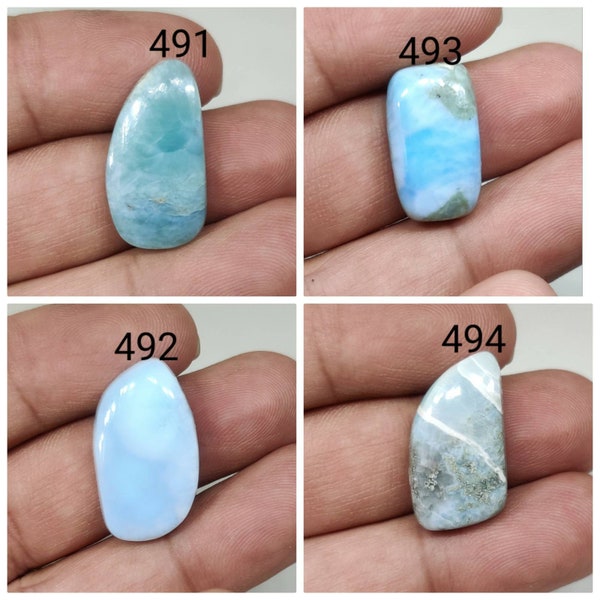 Natural Larimar Cabochon/Dolphin Stone/Blue Pectolite/Atlantis Stone/Fancy Shape/Flat Back Stone/Dominican Republic Larimar/Larimar crystal