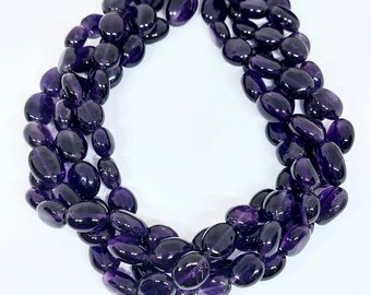 9X10.5 Mm to 10X12.5 Mm/Finest Natural Purple Amethyst Beads/Smooth Oval Beads/Loose Beads/Loose Gemstone/Amethyst Beads/14"Strand
