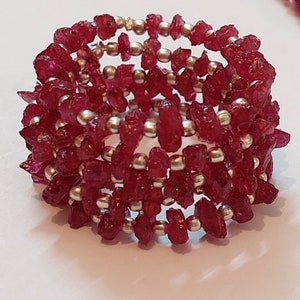 Center Drilled Natural Ruby Raw/Ruby Gemstone Raw/Ruby Rough/Red Pink Shade/Precious Ruby Rough/5-8 mm Size/20 Pieces lot
