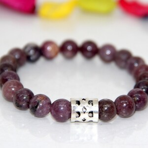 Lepidolite Bracelet , Lepidolite Beaded Bracelet , Natural Stone Bracelet , Lepidolite Elastic Bracelet , Gemstone Bracelet, Women Bracelet