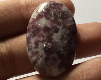 24x37 Mm Natural Lepidolite Cabochon~ Lepidolite Gemstone ~ Lepidolite Stone ~Oval Shape ~ Flat Back Stone ~Loose Gem Stone