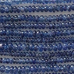 Burmese Blue Sapphire Rondelle Beads: 7&quot; Strand, 2-3mm