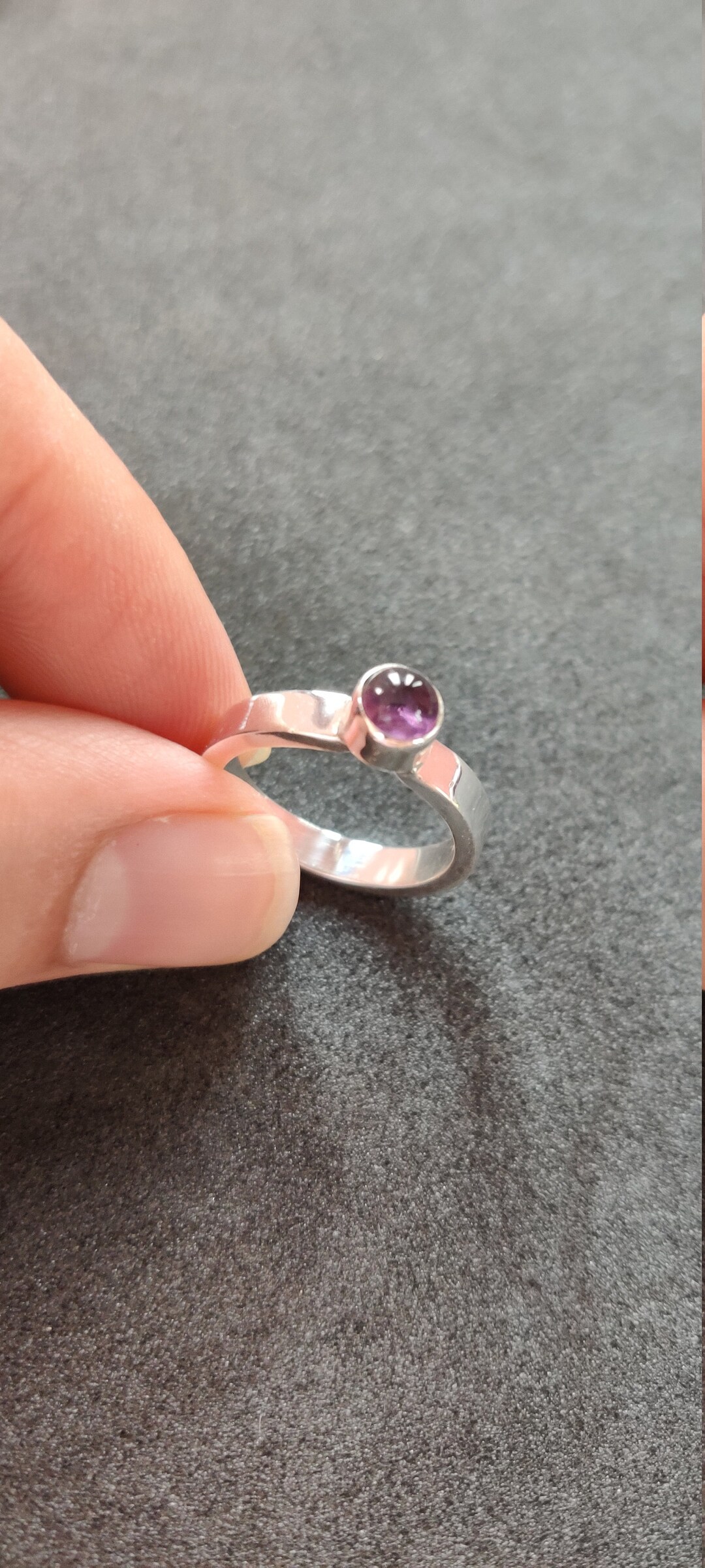 Amethyst Ring sterling Silver natural Deep Blue Amethyst Gemstone tiny Amethyst Gemstone Ring round Shape boho Jewelry february Birthstone Etsy Ireland