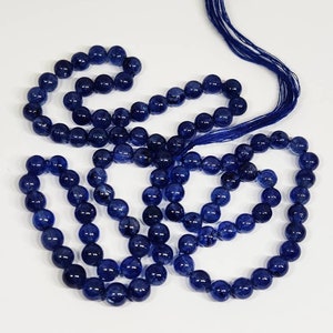 Fines perles rondes unies 1 rang saphir bleu naturel lisse/saphir boule ronde/5-7 mm/perles saphir bleu précieux/8 po. image 5