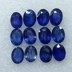2 pieces AAA 6x8 Mm Natural Blue Sapphire Cut Stone/Blue Sapphire Faceted Cut Stone/Blue Sapphire Gemstone/Oval Shape/Loose Gemstone