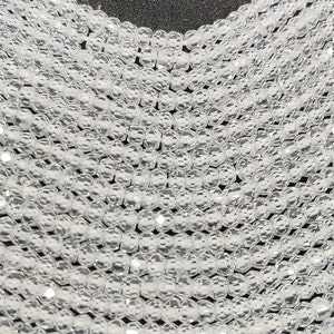 AAA Quality Super White Cubic Zirconia Faceted Rondelle Gemstone Beads White Zircon Faceted Beads 3 mm 13&quot; Inches Strand For Jewelry Making