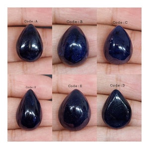 Topkwaliteit kostbare cabochon blauwe saffier/edelsteen blauwe saffier/peervorm/gladde saffier/platte achterkant/losse edelsteen/blauwe saffier