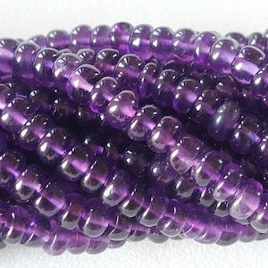 Purple Amethyst Rondelle Beads 5mm - 9&quot; Strand
