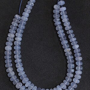 Aqua Chalcedony Rondelle Beads: 6.5mm Smooth Gemstone Strand/ RJS-030 image 4