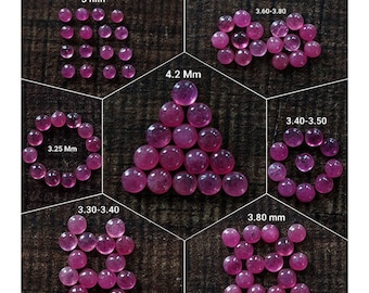10 Pieces/Ruby Cabochon/Red Pink Ruby Smooth Cabochon/Perfect Making/July Birthstone Round Ruby Cabochon/Round Ruby Cabochon/Flat Back Stone
