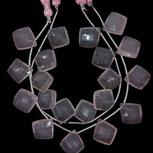 Rose Quartz Briolette Beads: Faceted Fancy Shape, 7&quot; Strand