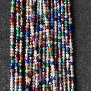 AAA ++ Natural Multi Gemstone Beads/Multi Gemstone Rondelle/Mix Semi Precious Gemstone Rondelle/Micro Faceted/2 mm to 2.5 mm/13&quot; Inches