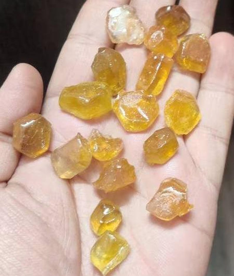 5 Pieces/AAA Natural Large Yellow Sapphire Polished Raw Material/Yellow Sapphire Rough/Sapphire Raw/Loose Gemstone/10-18Mm/90 Ct approx/2050