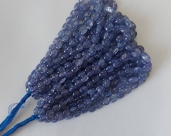 AAA Blue Tanzanite Oval Smooth Beads: Gemstone Strand (5X6-8X10 mm) / 2020