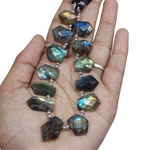Top Quality Multi Flash Labradorite Faceted Briolettes Beads/Pentagon Shape Labradorite Briolette/Handmade Briolettes/Labradorite Beads