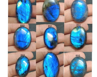 Finest Large Blue Labradorite Cabochon/Blue Flashy Labradorite/Oval Shape/ Loose Labradorite Gemstone/Flat Back/Healing Crystals