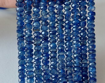 16"Strand AAA Blue Kyanite Faceted Rondelle Beads/ Kyanite Faceted Gemstone Beads/Semi Precious Beads/4.5 to 6 Mm/Loose Beads
