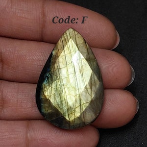 Auffälliger blauer Labradorit Cabochon / blauer auffälliger Labradorit / Birnenform geschliffener Stein / Loser Labradorit-Edelstein / flache Rückseite / Heilkristalle