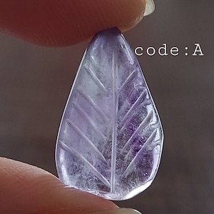 AAA Quality Natural Amethyst Leaf Carvings/Amethyst Pear Shape Carving/Gemstone Carved/Semi Precious Gemstone/Loose Gemstone/2562