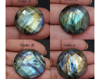 Multi Flashy Labradorite Cabochon/Labradorite faceted Rose Cut Round Shape Cabochon/Labradorite Faceted Gemstone/Flat Back Cabochon