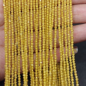 Fine Natural Yellow Sapphire Micro Faceted Rondelle Beads/Yellow Sapphire Beads/Yellow Sapphire faceted Rondelle/2 Mm/13" Strand/1741