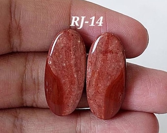 Red Jasper Oval Shape Pair/Cabochon Pair/Jasper Pair/Loose Gemstone/Spiritual Stone/Healing Crystal/Matching Pair for Jewelry/RJ-B