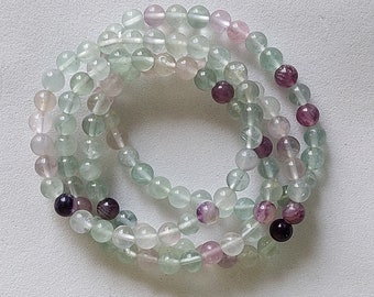 Fluorite Bracelet/Fluorite Beaded Bracelet/Gemstone Bracelet/ Stretchable Bracelet/Prosperous Bracelet/6 MM/ RJS-423