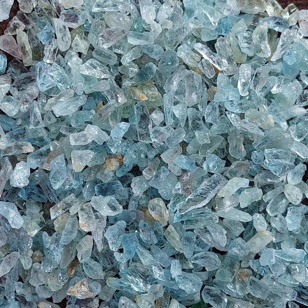 50 Pieces Natural Aquamarine Raw/Aquamarine Rough/Aquamarine Gemstone/Aqua Crystal/Healing Crystal/5-9 MM/March Birthstone/30 Carat Approx