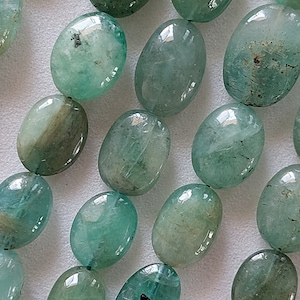 9&quot; Finest ! Natural Zambian Emerald Smooth Oval Shape Beads/Precious Gemstone Beads/Emerald Beads/Smooth Oval Beads/5x7 Mm To 7x9 Mm/ 2439