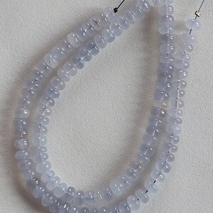 Aqua Chalcedony Rondelle Beads: 6.5mm Smooth Gemstone Strand/ RJS-030 image 5