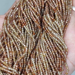 Multi Zircon Micro Faceted Shaded Rondelle /Multi Zircon Faceted Beads/Brown zircon Gemstone/Zircon Faceted Rondelle/2 Mm/13&quot;Strand/1756