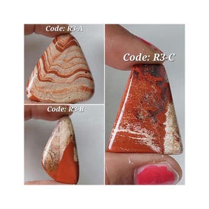 Superbe ! Grand mélange de cabochons de jaspe rouge en peau de serpent/Cabochon de jaspe/Pierres précieuses naturelles en vrac/Cristal curatif/Jaspe pour bijoux/CBN-R3